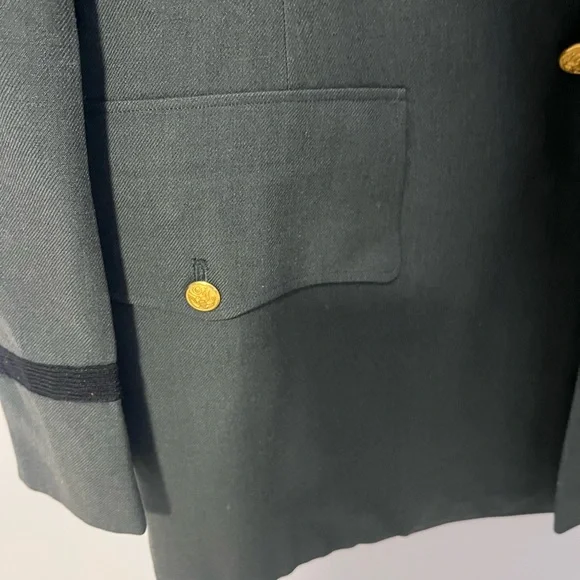 1956 U.S. Army Transportation Corps Wool Serge Coat Vintage Military Jacket 41R